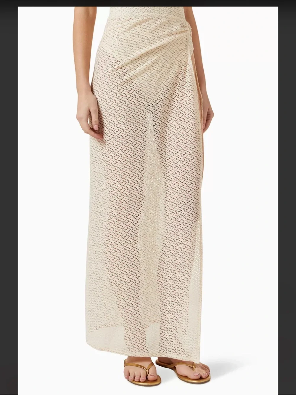 NWT Anthropologie Palmacea Cream Crochet Look Swim Cover‎ Up Skirt 2X Maxi